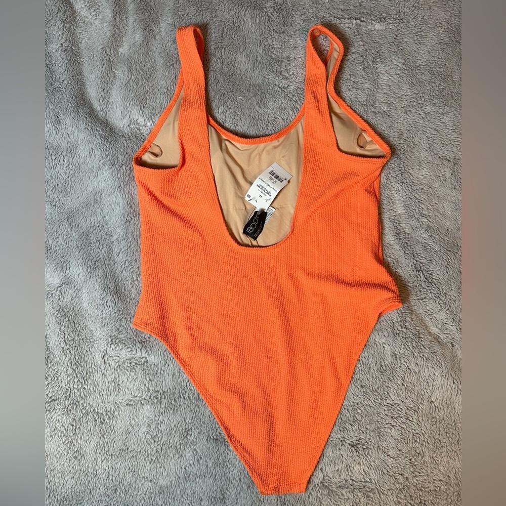 Cotton On Body Orange Crinkle One-Piece Swimsuit XL NWT Scoop Back - Picture 3 of 8
